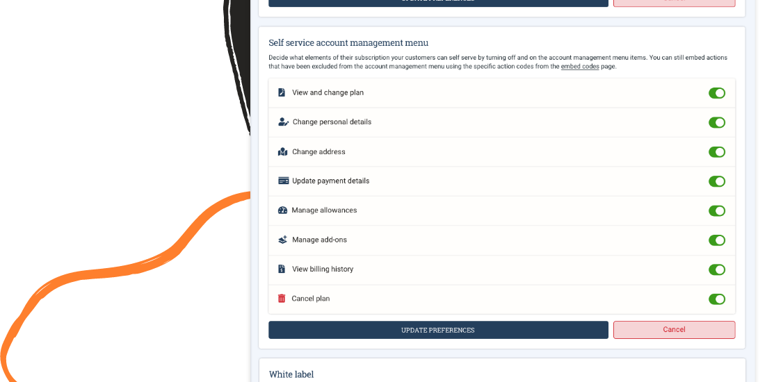 account management screenshot